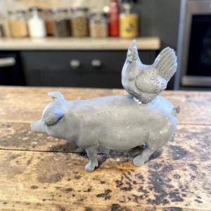 Ceramic Pig and Cow Figure