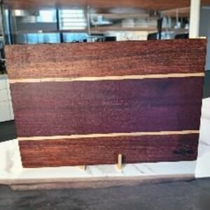 Bloodwood, Purpleheart, and Ambrosia Maple Cutting Board