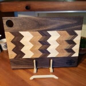 Walnut, Cherry, and Maple Chevron Cutting Board