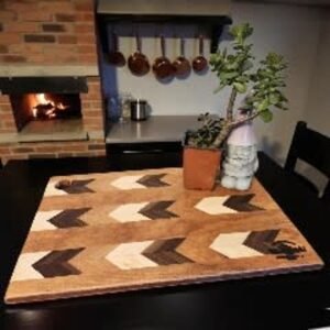 Cherry, Maple, and Walnut Chevron Cutting Board